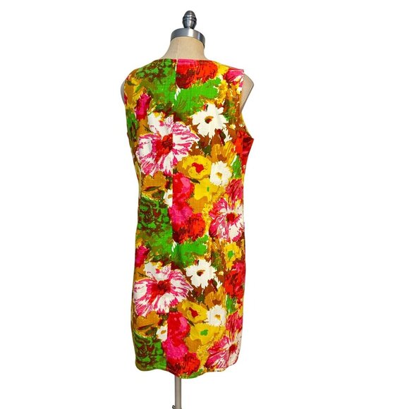 Talbots Womens Petite Sleeveless Floral Sheath Dress 14P Petite - Picture 3 of 5